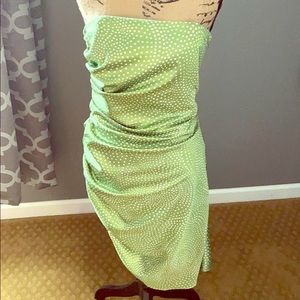Jessica McClintock green polka dot dress